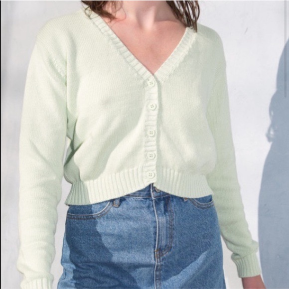 Brandy Melville Billie Light Green Cardigan - Picture 4 of 6